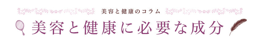 美容と健康のコラム 美容と健康に必要な成分