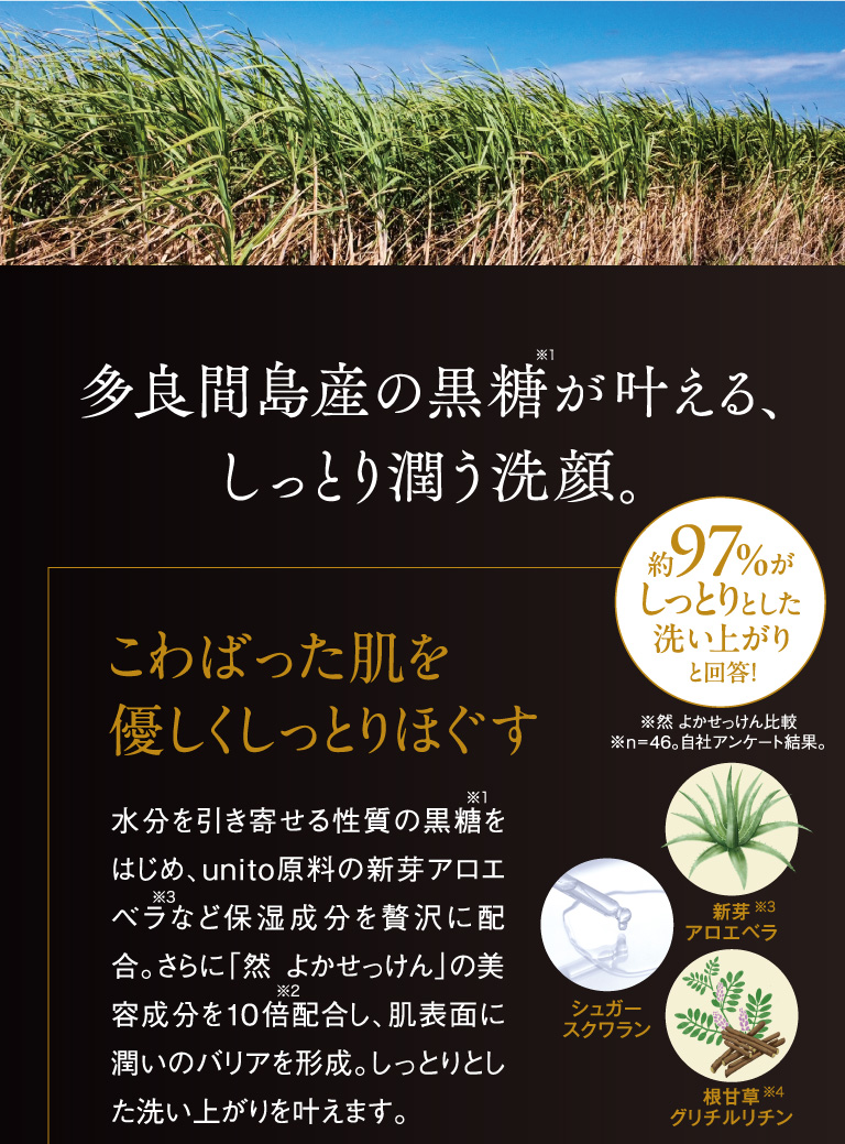 しっとり潤う洗顔