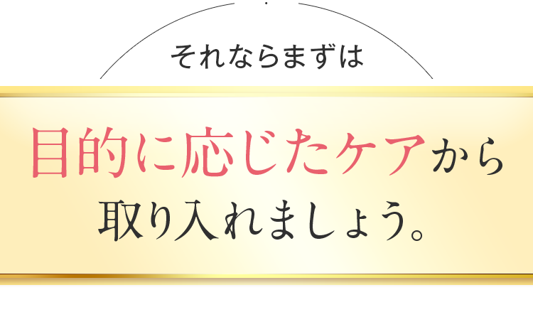 目的に応じたケアから取り入れましょう。