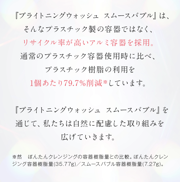 リサイクル率が高いアルミ容器を採用