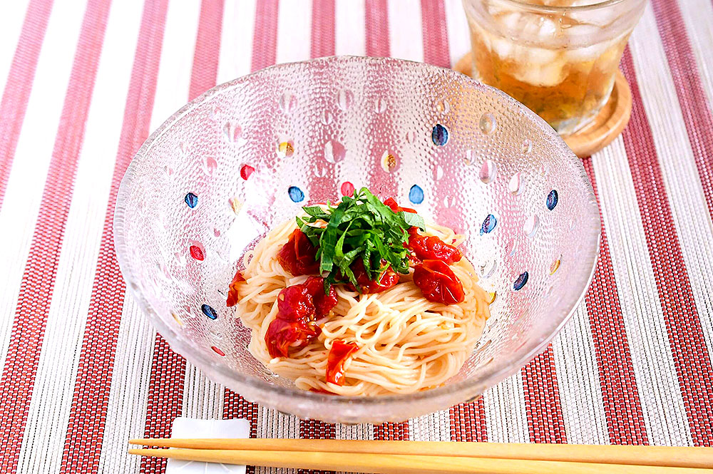 トマトの冷たいそうめん和え