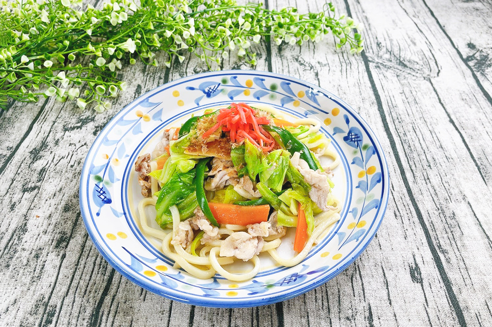 たっぷり野菜の焼きうどん