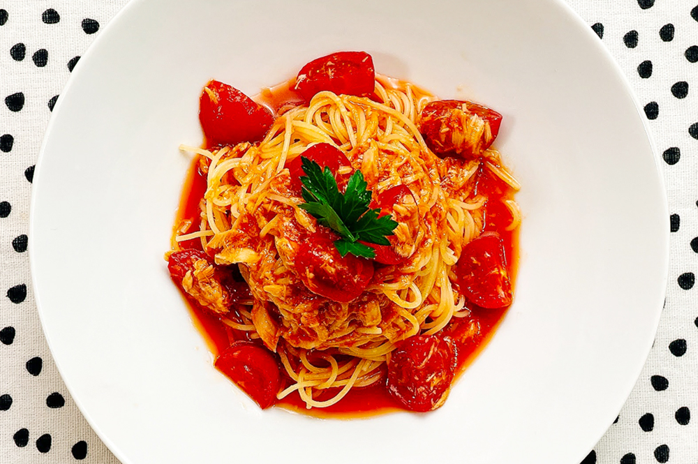トマトとツナの冷製パスタ