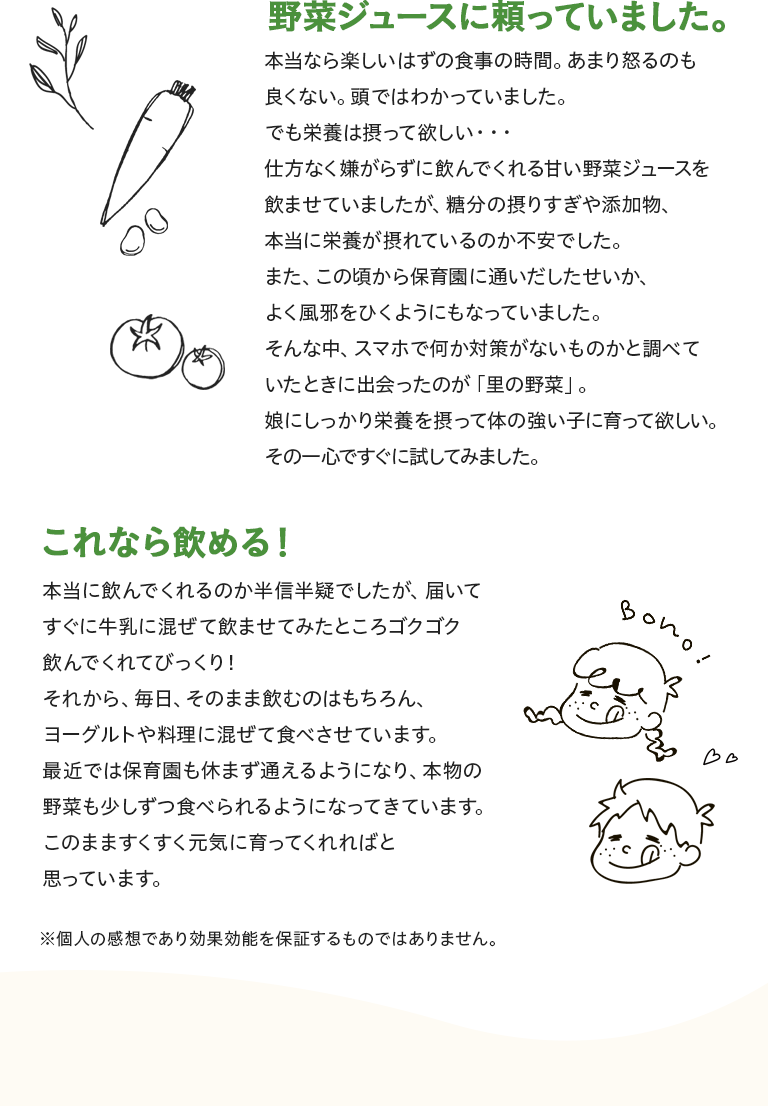 野菜ジュースに頼っていました
