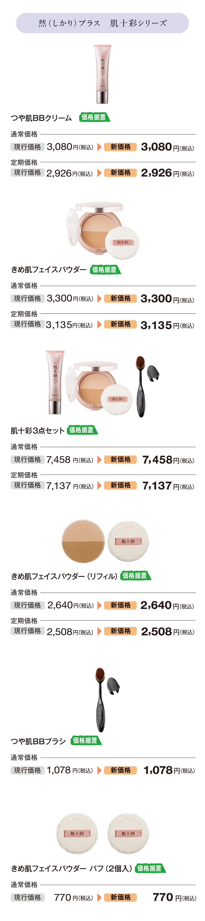 価格改訂のお知らせ 7